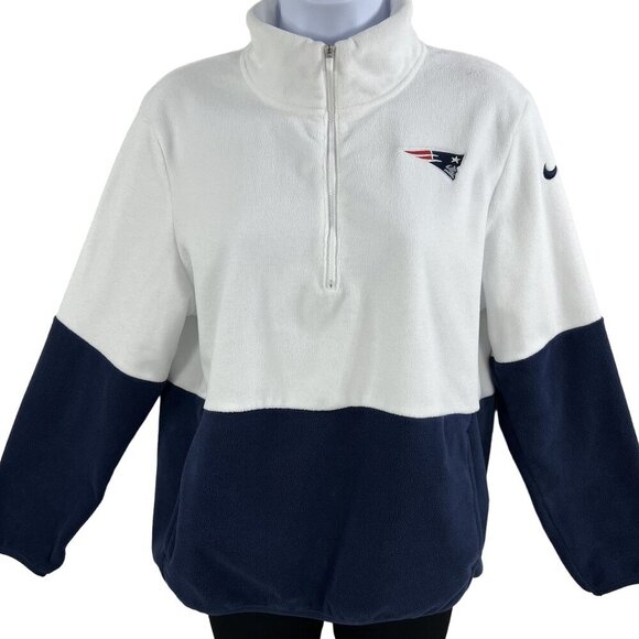 NFL Team Apparel Nike Dri-Fit New England Patriots Men M Sherpa Fleece 1/4 Zip - Picture 1 of 14